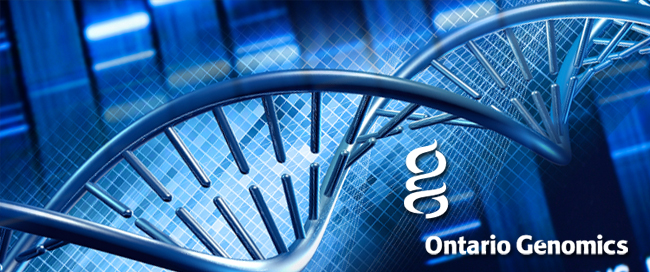 Ontario Genomics banner with dna imagery